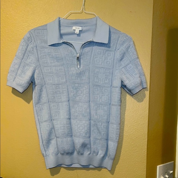 Reiss Other - Reiss Geometric Knit Half Zip Polo